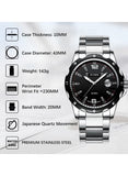 BIDEN Luxury Quartz Business Waterproof Japan Movt Wristwatch