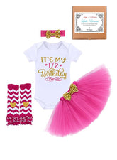 We Happy Half Year Birthday Photography Costume Prop 4-Piece Set