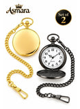 Asmara pocket watch set of 2 gold and black