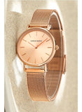 Hannah Martin women's ultra-thin stainless steel mesh watch, rose gold - photo 2