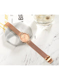 Hannah Martin women's ultra-thin stainless steel mesh watch, rose gold - photo 4