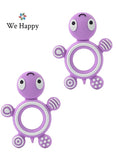 We Happy Turtle Baby Teether Toy, Silicone Teething Pain Relief Animal Infant Chew Tool, BPA Free, Dishwasher and Fridge Safe