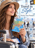We Happy The World Trip Passport Cover Blue