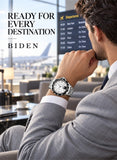 BIDEN Men’s Japanese Quartz Watch Stainless Steel & 3ATM Water Resistance