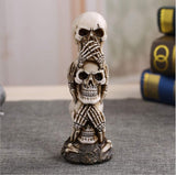 We Happy Human Skull Ornament Statue Resin Craft