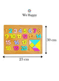 We Happy 28 Pieces Wooden Montessori Toys for Kids – ABC 123 Puzzle Board, Preschool Educational Learning Toy for 3 4 5 Year Old Boys Girls, Alphabet & Number Wooden Toys, Birthday Gift