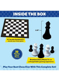 Complete classic chess set including 14 inch board and 32 pieces