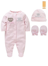 We Happy baby girl gift set with cap and gloves, newborn sleepers
