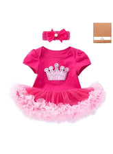 We Happy baby girl princess tutu dress in hot pink