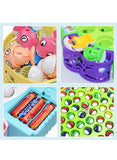 We Happy Fishing Game Toy Set with Rotating Board Includes 45 Fishes and 5 Fishing Rodes Amazing Activity for Kids