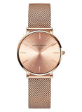 Hannah Martin women's ultra-thin stainless steel mesh watch, rose gold - photo 1