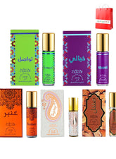 Nabeel Ultimate Nabeel Roll On Collection Authentic Arabic Fragrance Oil Perfume Tajebni, Sandal, Amber, Tawasul, Khayali 6 ML