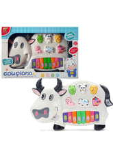 We Happy Cow Piano Toy with 3 Modes Animal Sounds, Flashing Lights and Wonderful Music Kids Creative Activity Game