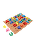 We Happy 27 Pieces Wooden Alphabet ABC Board Toy for Toddlers, Learning Puzzle, Early Education Activity