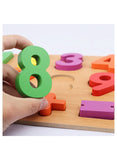 We Happy 26 Pieces Wooden Counting Numbers 123 Board Toy for Toddlers, Learning Puzzle, Early Education Activity