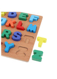 We Happy 27 Pieces Wooden Alphabet ABC Board Toy for Toddlers, Learning Puzzle, Early Education Activity