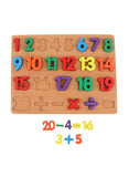 We Happy 26 Pieces Wooden Counting Numbers 123 Board Toy for Toddlers, Learning Puzzle, Early Education Activity