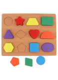 We Happy 13 Pieces Wooden Multiple Shapes Board Toy for Toddlers, Learning Puzzle, Early Education Activity
