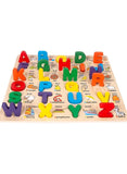 We Happy 27 Pieces Wooden Alphabet A to Z Puzzle Board with Colorful Pictures Childrens Early Learning Educational Toy