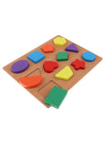 We Happy 13 Pieces Wooden Multiple Shapes Board Toy for Toddlers, Learning Puzzle, Early Education Activity