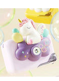 Unicorn Bubble Camera Toy Automatic Soap Bubbles Machine Hanging Neck Bubble Blower Summer Birthday Party Toy