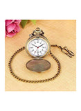 Yash Bronze Train Themed With LED Light Quartz Pocket Watch