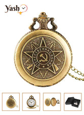 Yash Vinatge Soviet Union Flag Quartz Pocket Watch