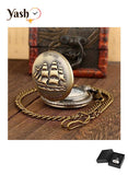 Yash US Constitution Ship Quartz Pocket Watch