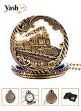 Yash Train Design Quartz Pocket Watch