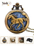 Yash Horse Design Quartz Pocket Watch