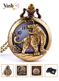 Yash Tiger Design Quartz Pocket Watch