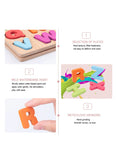70 Pieces Set of Wooden Learning Toy A to Z Alphabet, 1 to 20 Counting Numbers Multiple Shapes Educational Activity Game for Toddlers (Set of 3)