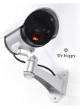 Dummy CCTV Security Camera with Flashing LED Light, Fake Surveillance System Waterproof Bullet Design Safe For Outdoor Indoor Use