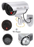 Dummy CCTV Security Camera with Flashing LED Light, Fake Surveillance System Waterproof Bullet Design Safe For Outdoor Indoor Use