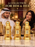 Haramain Oudi, Amber & Wardi Luxurious Set of 3 Concentrated Perfume Oils (12ml Each) | Long-Lasting Arabian Attar Collection for Men and Women