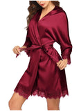 Ladies Nightwear Gown Satin Bathrobe Bridesmaid Short Kimono Sleepsuit