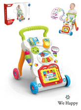 Baby Walker with Music and Toys Multi Functional Early Learning, Fine Motor, Limb Training Trolley Detachable Piano, Rattle, Lights, Phone
