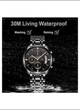 Olmeca 0826 Waterproof Chronograph Fashion Stainless Steel Watch