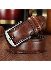 Premium Leather Belt for Men Classic Pin Buckle Timeless Elegance for Casual and Formal Wear