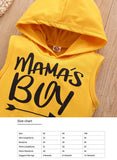We Happy Mamas Boy Yellow Hoody Black Shorts Summer Suit Newborn Baby Printed Short Sleeve Dress Birthday Party Costume