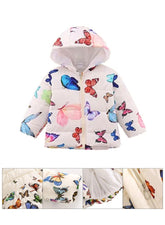 We Happy Baby Girls Winter Jacket Butterfly Design Light Padded Puffer Warm Coat