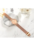Hannah Martin Women’s Ultra-Thin Stainless Steel Mesh Watch Elegant, Waterproof & Timeless Analog Quartz Design Rose Gold