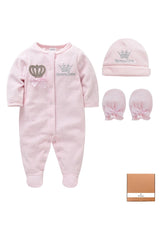 We Happy Baby and Toddler Loose Fit Fleece Footed Pajamas With Hat And Gloves