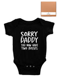 We Happy Sorry Daddy You Have Now Two Bosses Baby Bodysuit Romper Birthday Costume Dress