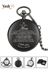 Yash Pocket Watch Engraved Pocket Watch for Mom - Elegant Vintage Timepiece Gift for Mother – Sentimental Birthday, Christmas, or Mother’s Day Present from Son – Unique Personalized Pocket Watch for Mom’s Love & Appreciation