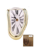 Decorative Dali Melting Clock Surrealist Inspired Drip Clock Unique Home Décor Antique Style for Living Room Office and Bookshelf Decor