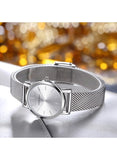Hannah Martin Women’s Ultra-Thin Stainless Steel Mesh Watch Elegant, Waterproof & Timeless Analog Quartz Design Silver