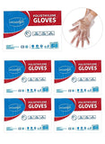 Gesalife Disposable Plastic Gloves Latex and Powder Free Polyethylene Hand Covers, Clear, 100 Pieces