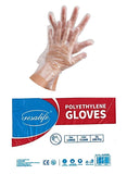 Gesalife Disposable Plastic Gloves Latex and Powder Free Polyethylene Hand Covers, Clear, 100 Pieces
