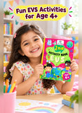 Girl holding We Happy 2nd Activity Book EVS - fun EVS activities for age 4+